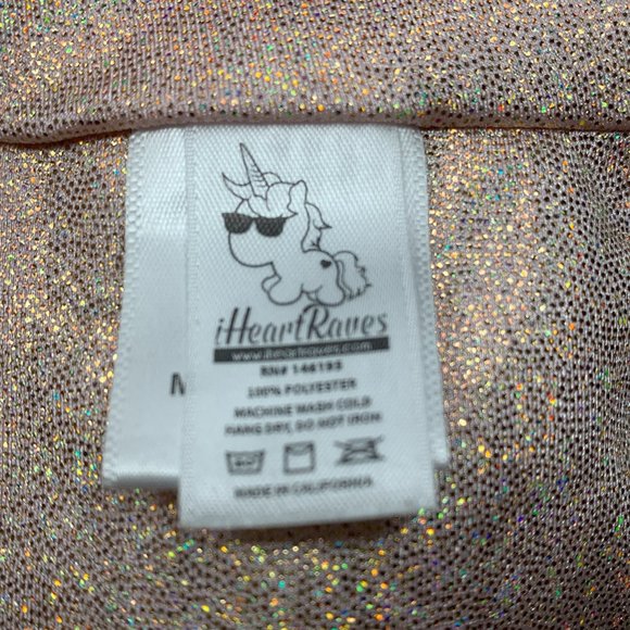 iHeartraves Rose Gold Glitter Rave Bikini Top Size Large (L) - Picture 4 of 5